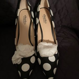 BKI/wht Polka Dot Pumps